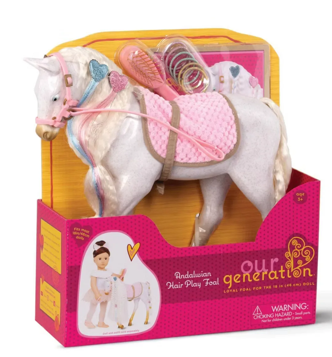  Our Generation Caballo Andaluz Blanco con Glitter & Hearts