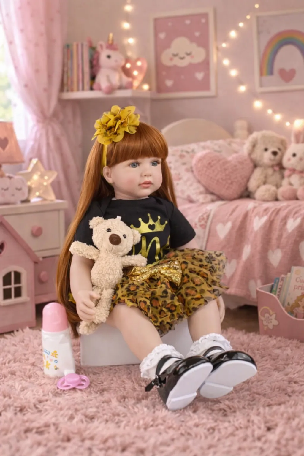 Bebe Reborn Alice Amarilla Cabello Largo