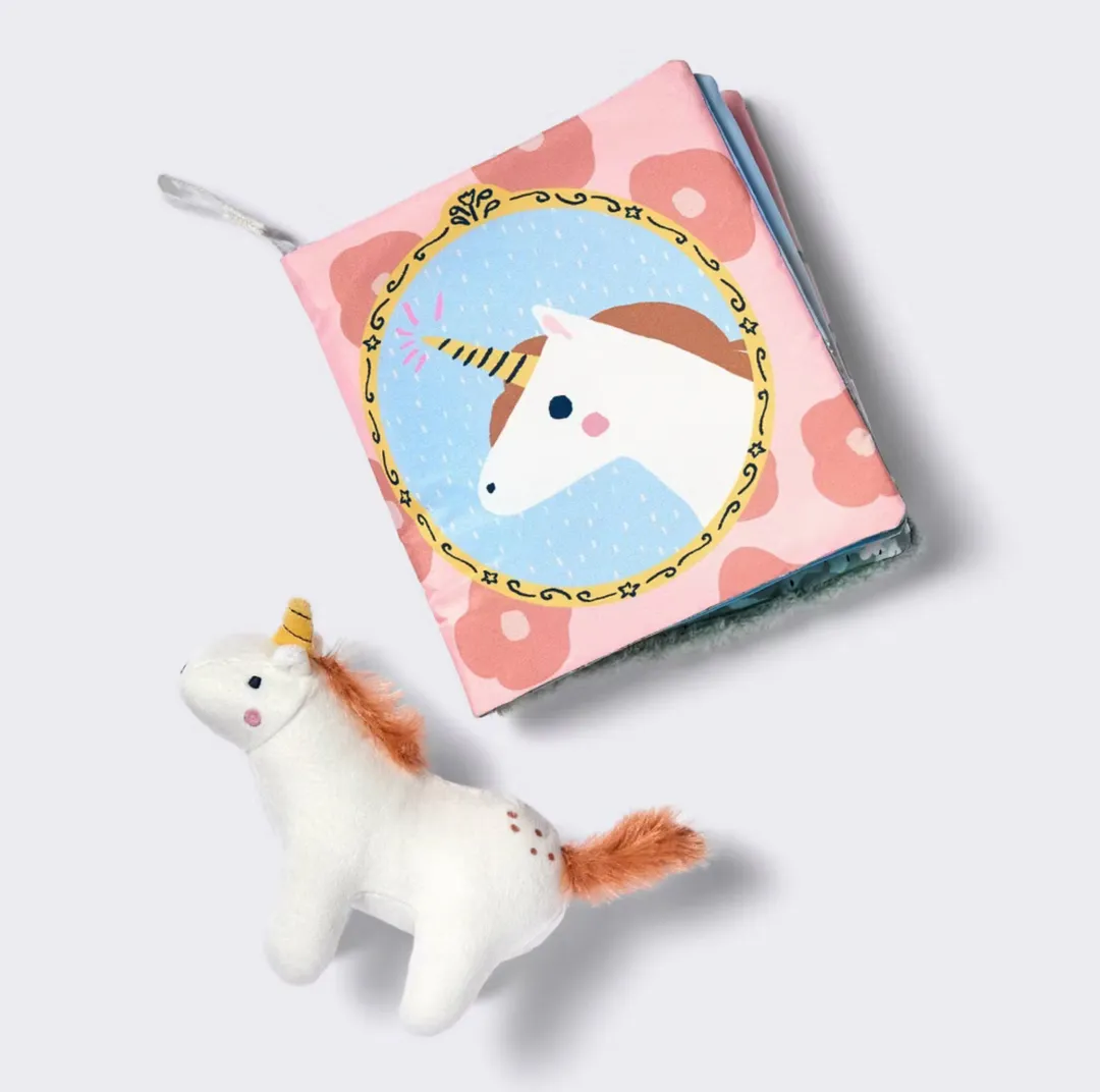 Libro Interactivo Suave con Peluche de Unicornio – Cloud Island
