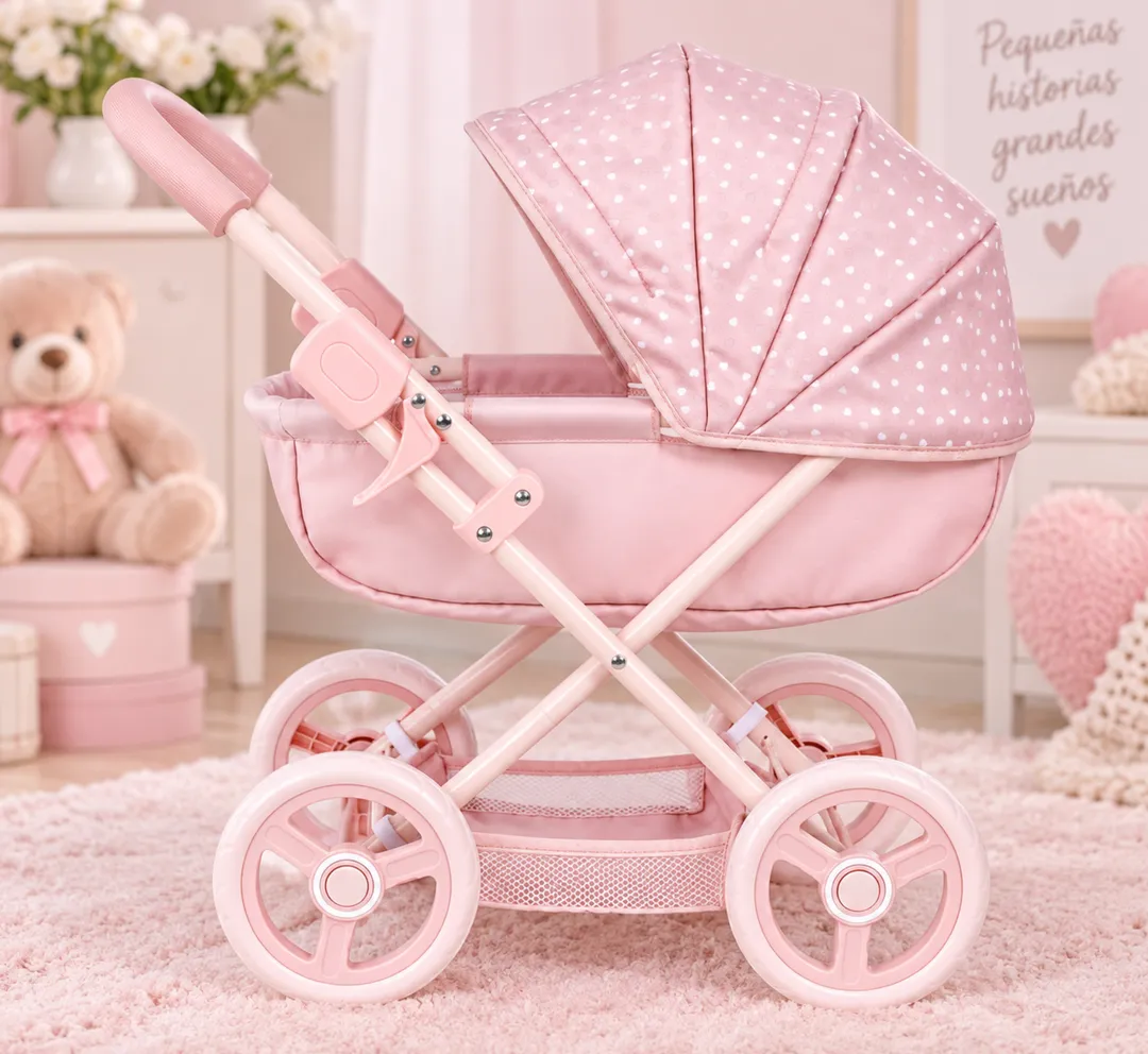 Coche Rosa Con Puntos