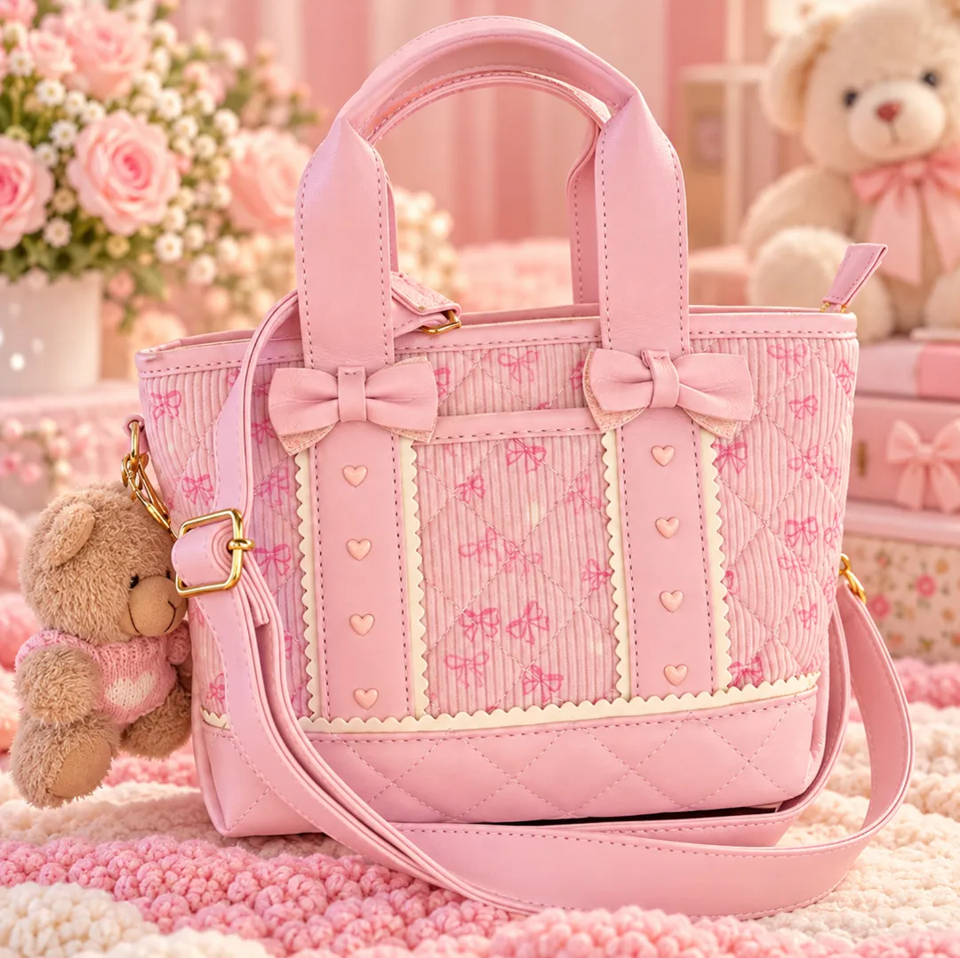 Bolso Rosado Moños 