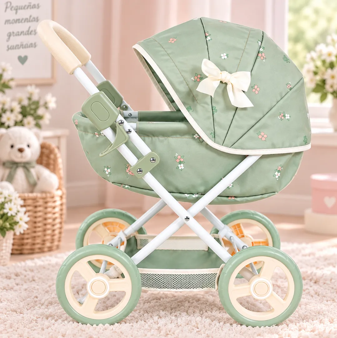 Coche Flores Verde Menta