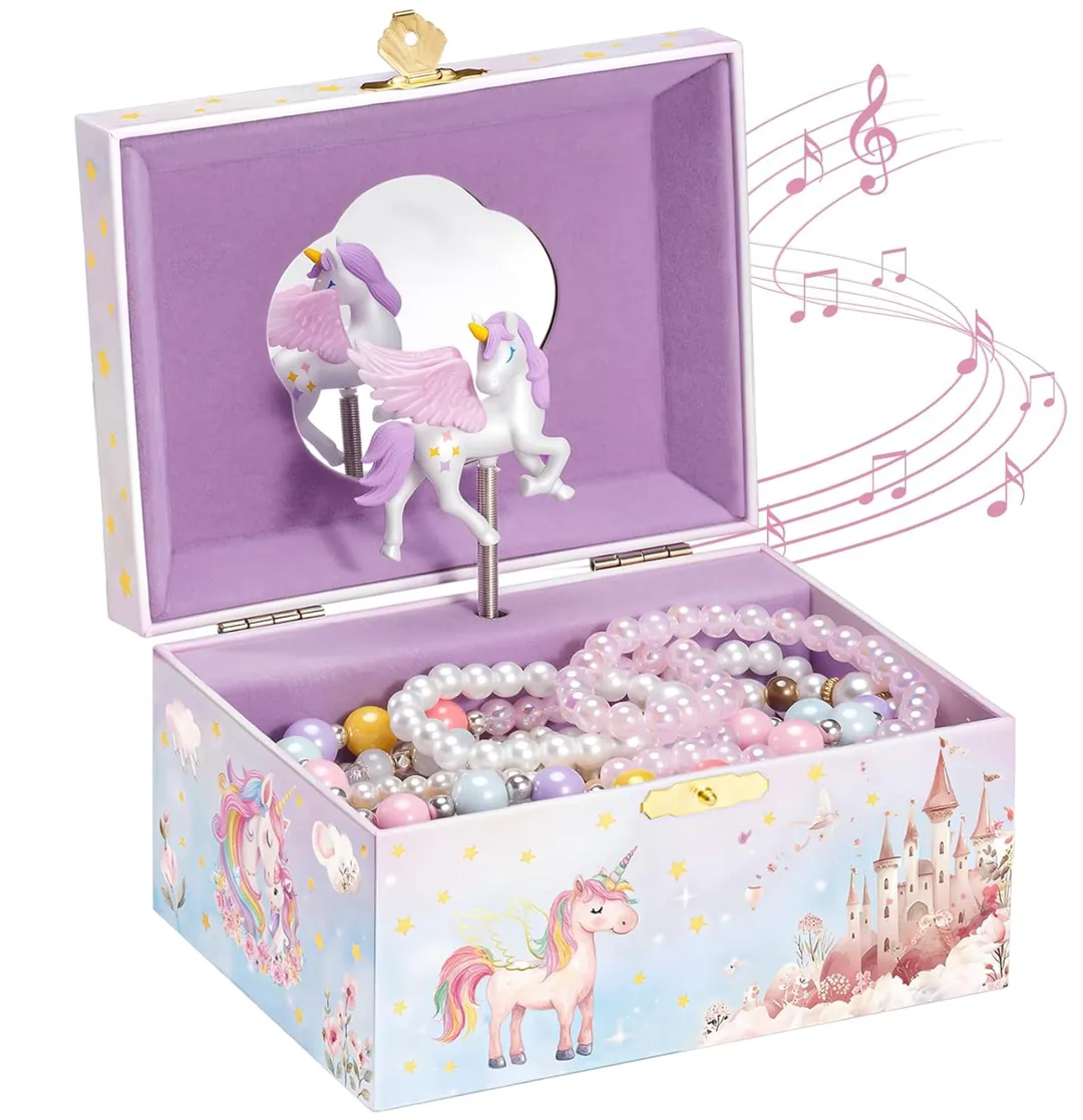 Joyero Musical Unicornio Azul