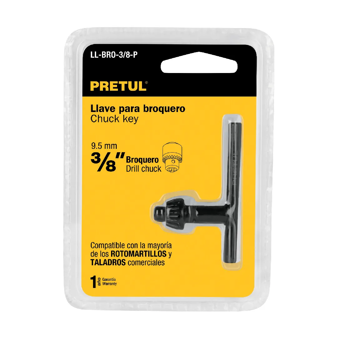 Llave para broquero (taladro) de 3/8", PRETUL