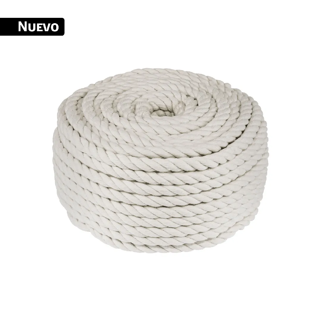 Piola de algodón para tendedero de 8 mm, rollo, natural, 1 kg, FIERO