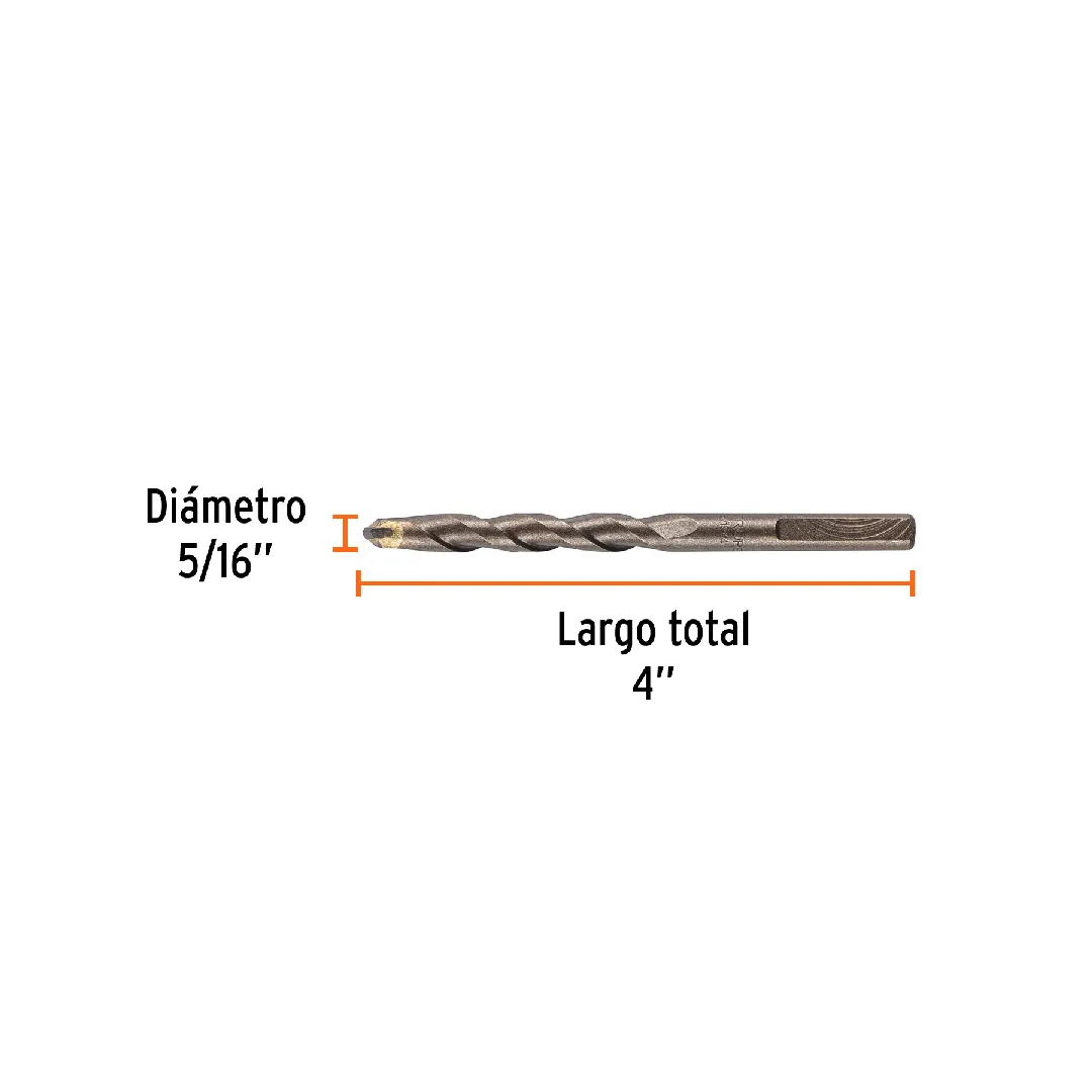 Broca para concreto de 5/16 x 4", TRUPER