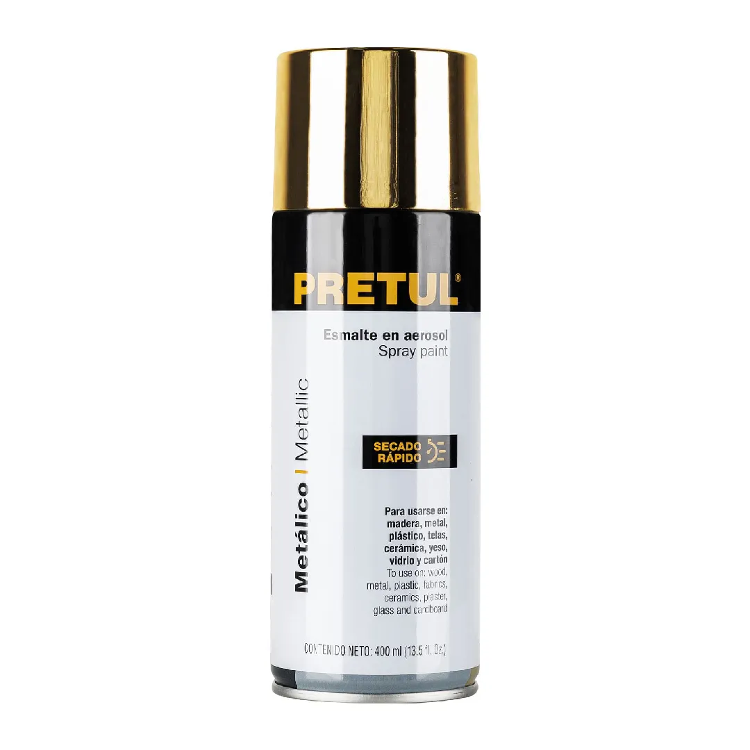 Pintura en aerosol, metálica, ORO, 400 ml, PRETUL