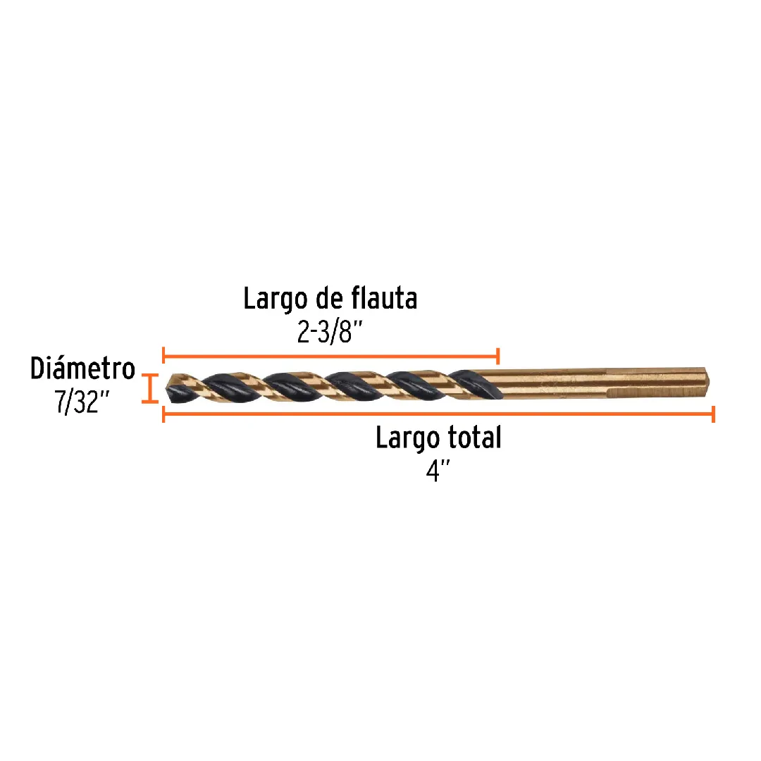 Broca para METAL 7/32" X 5", TRUPER