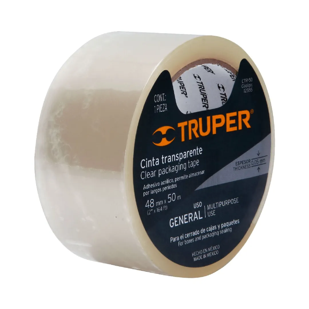 Cinta transparente 48 mm x 50 m, TRUPER
