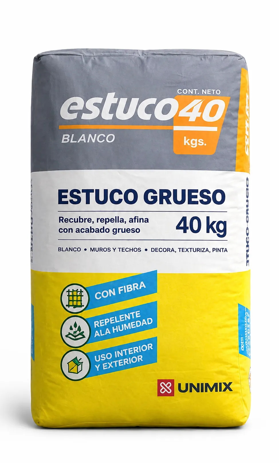 Bulto de ESTUCO, 40 Kg, UNIMIX
