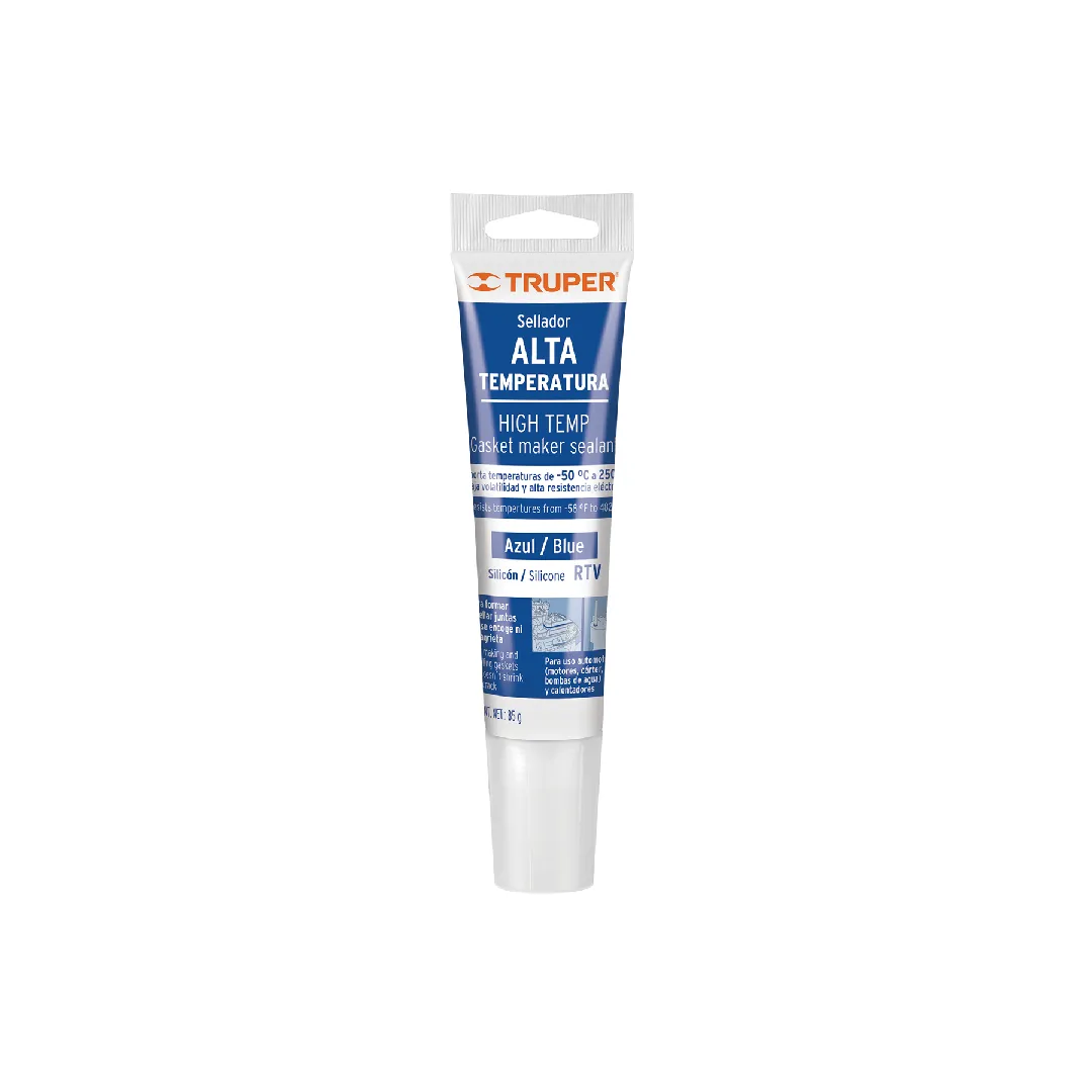 Sellador de silicón AZUL RTV para altas temperaturas, 85 g, TRUPER