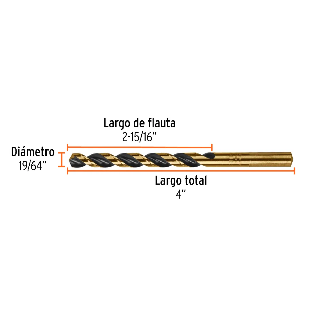 Broca para METAL 19/64X 5", TRUPER
