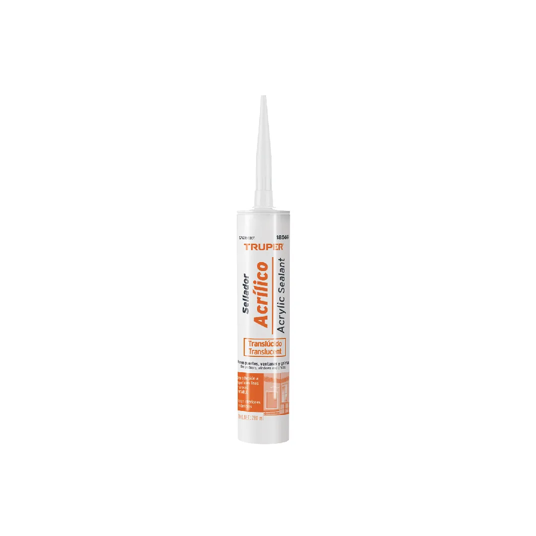 Sellador acrílico de 280 ml, transparente, TRUPER