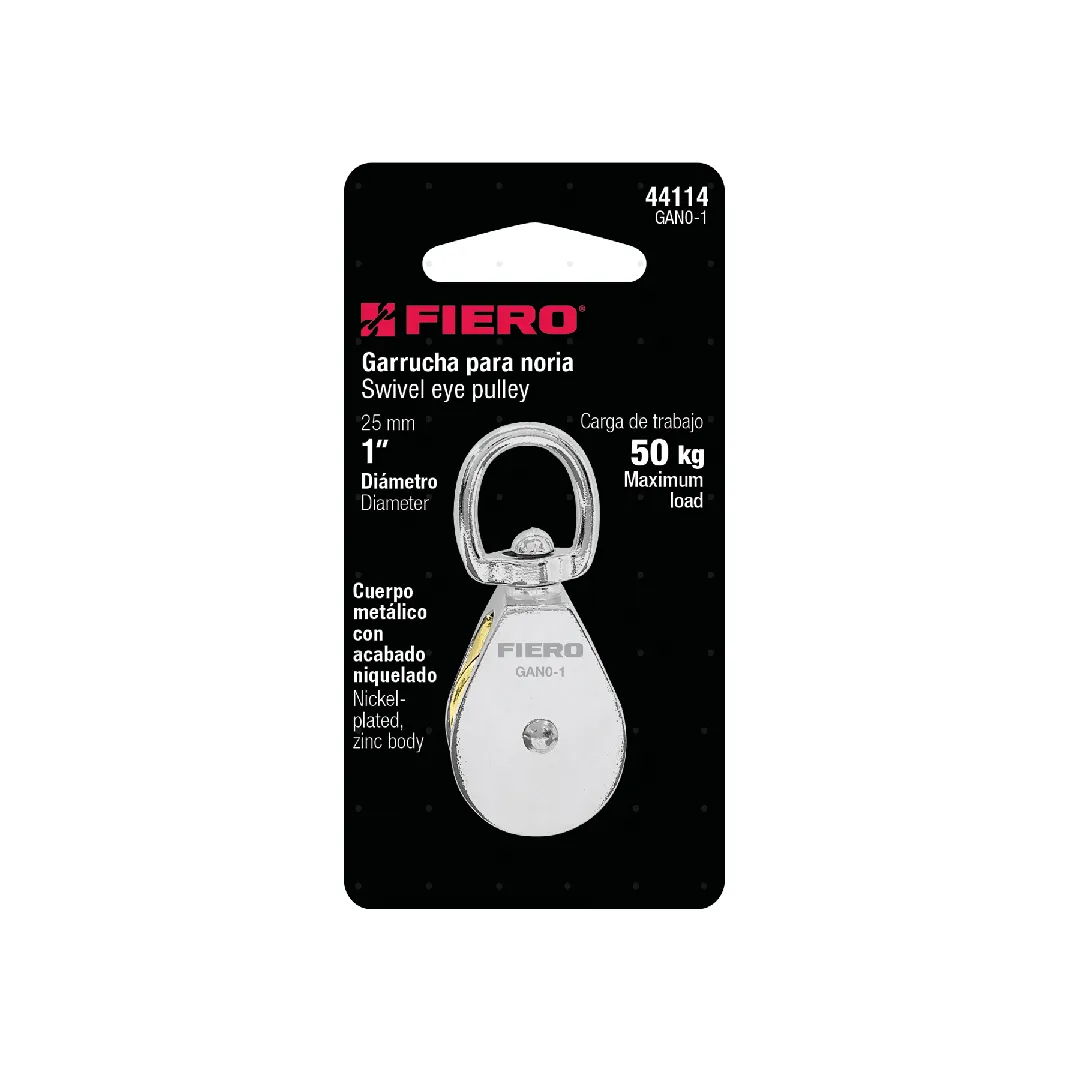 Garrucha metálica para noria de 1", FIERO