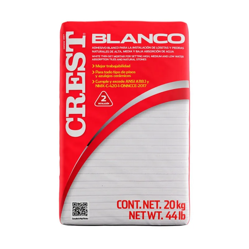 Bulto de Pegazulejo BLANCO, 20 Kg, CREST BLANCO
