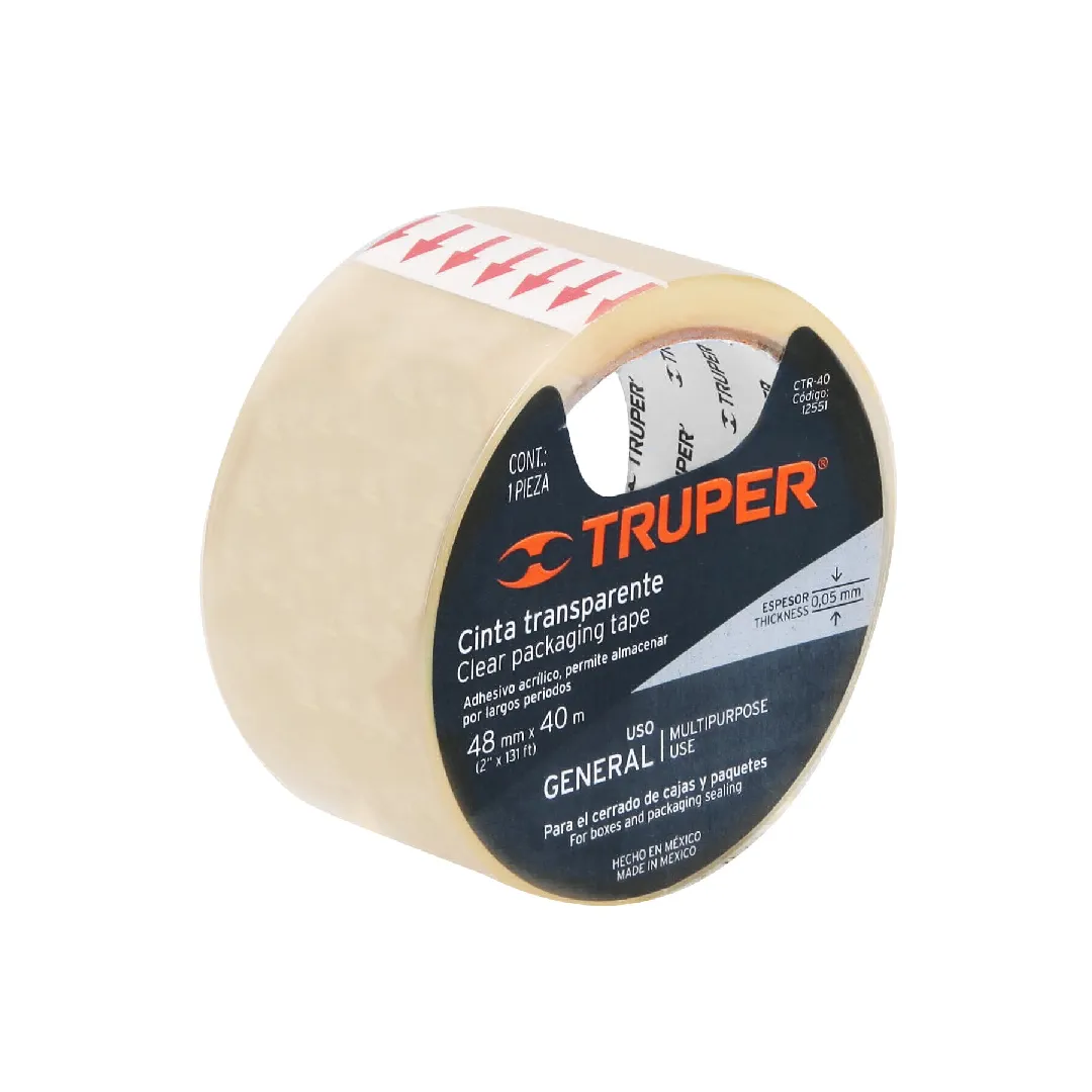 Cinta transparente 48 mm x 40 m, TRUPER
