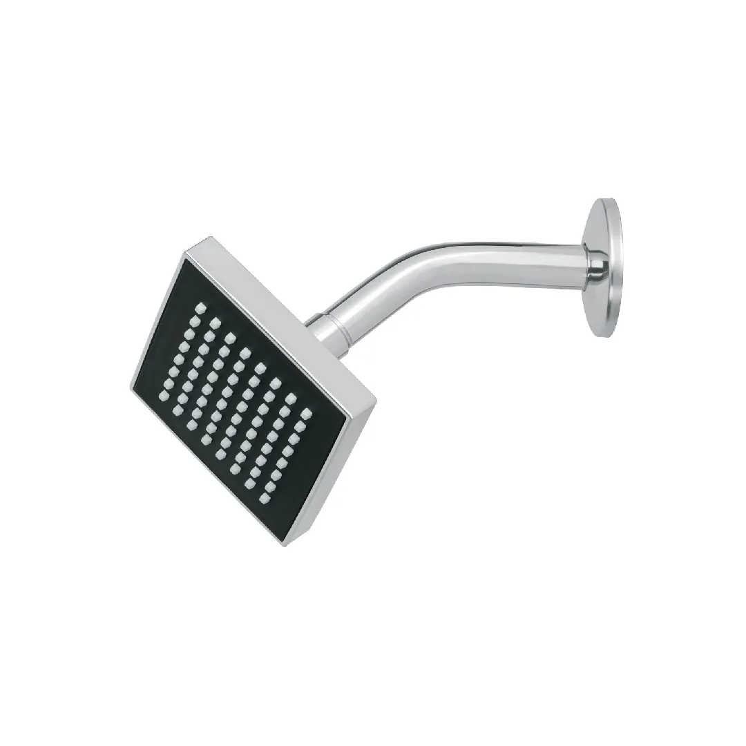 Regadera cuadrada 4", ABS, con brazo y chapetón, cromo, FOSET