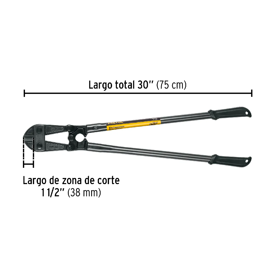 Cortapernos 30", mango tubular, PRETUL