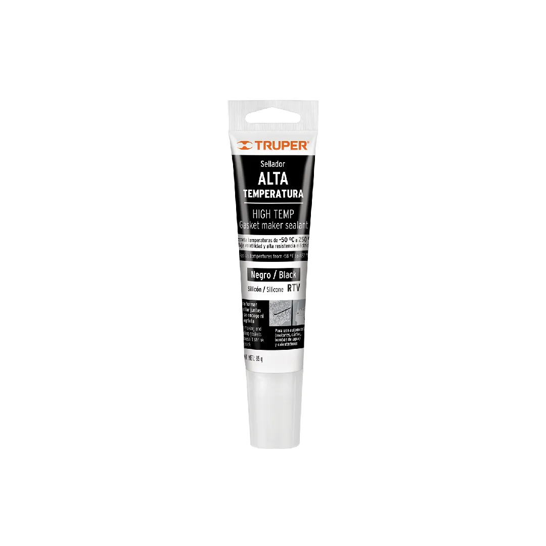 Sellador de silicón NEGRO RTV para altas temperaturas, 85 g
