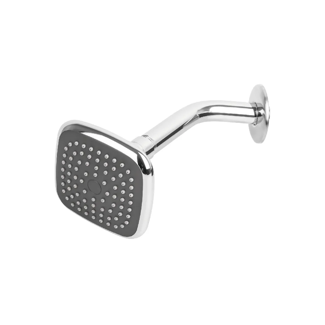 Regadera cuadrada 3-3/4" brazo y chapetón de acero, FOSET