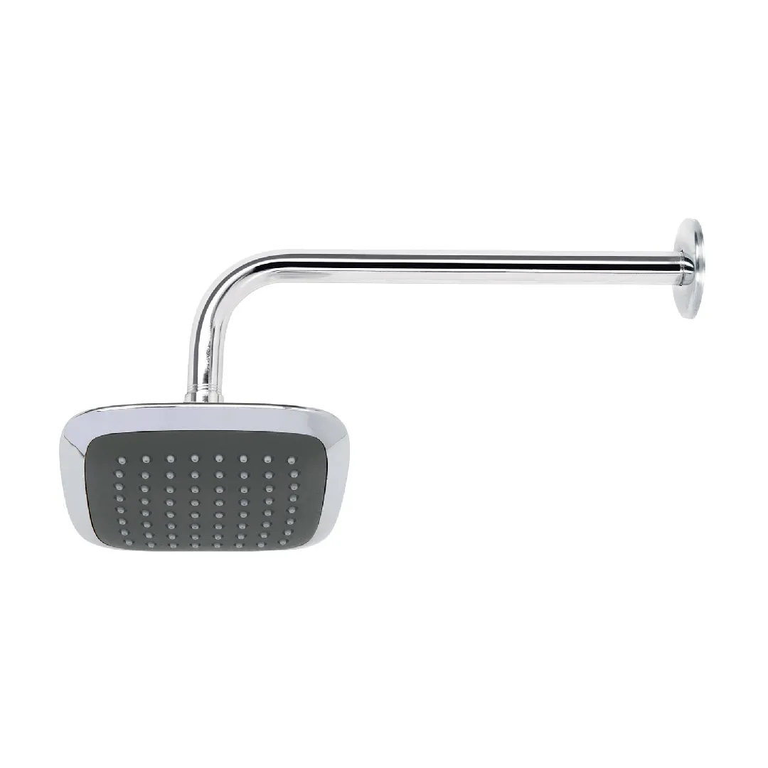 Regadera cuadrada 6", ABS, con brazo y chapetón, cromo, FOSET