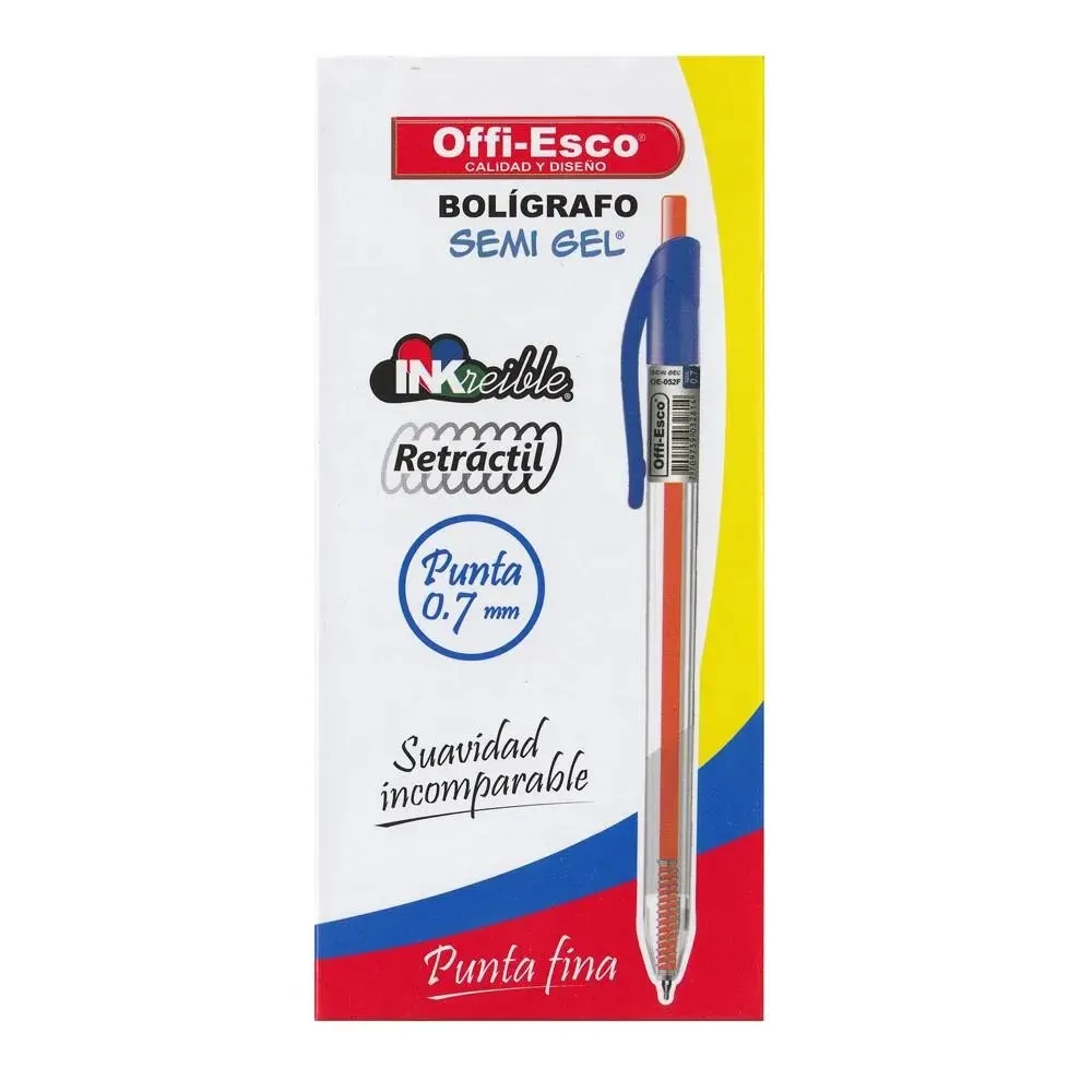LAPICERO OFFI-ESCO AZUL X12