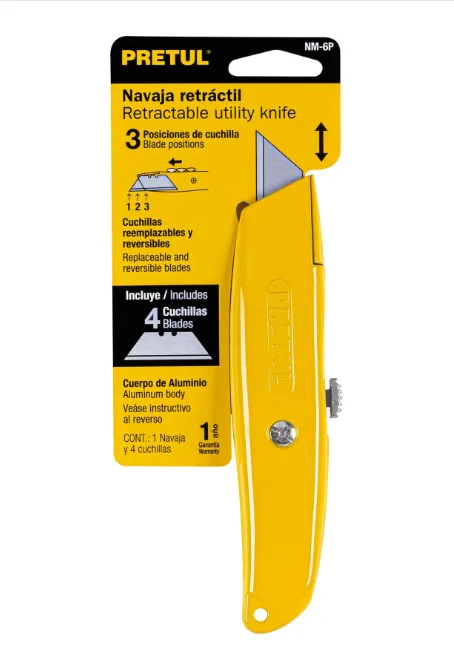 Navaja retráctil 6" cuerpo de aluminio, PRETUL