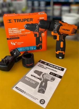 Taladro/destornillador compacto 3/8", 12V, 1 bat 2Ah, PRO