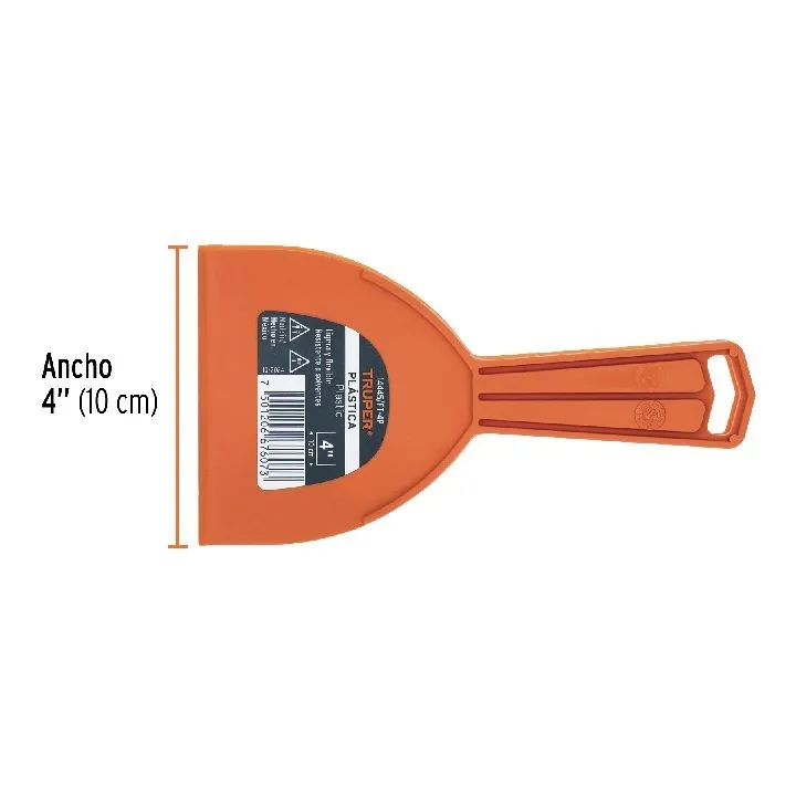 Espátula plástica de 4", TRUPER