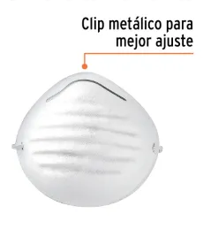 Cubrebocas tipo concha por pieza en caja de 50 pz, Truper