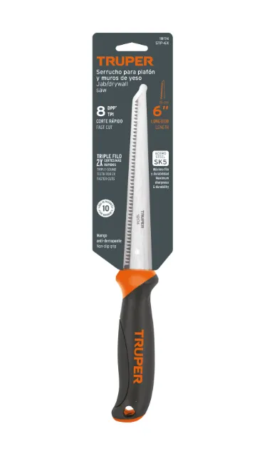 Serrucho de 6" para plafón y muros de yeso, TRUPER