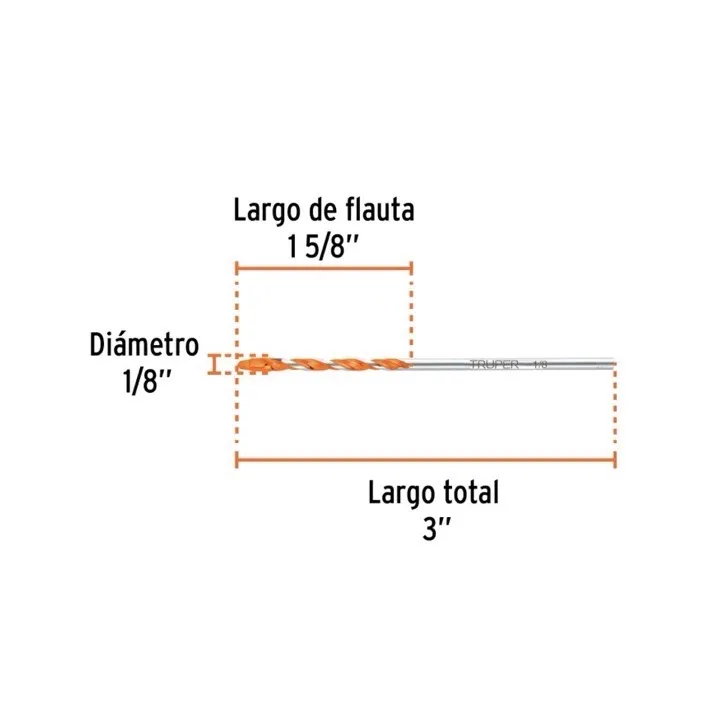 BROCA MULTIMATERIAL 1/8 *3”