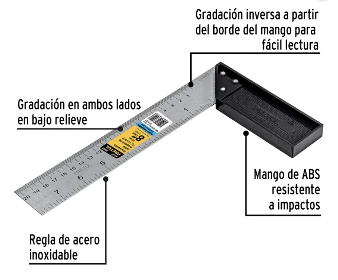 Escuadra 8"  PRETUL INOX