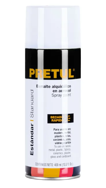 Pintura en aerosol, blanco brillante, 400ml, PRETUL