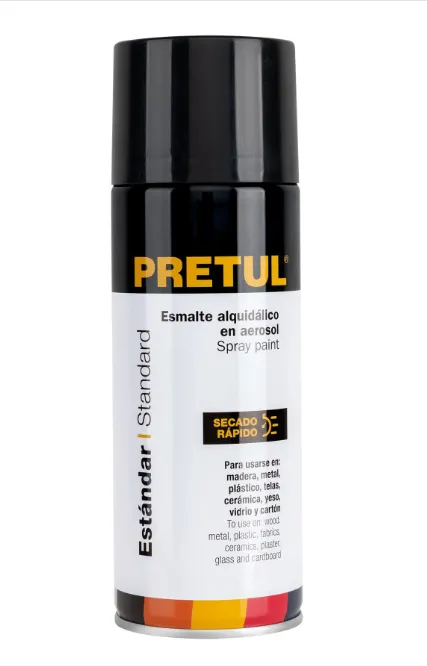 Pintura en aerosol, negro mate, 400 ml, PRETUL