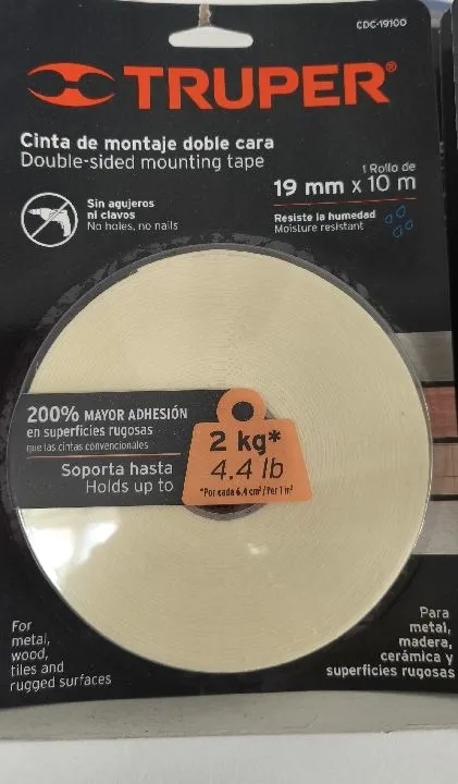 CINTA DOBLE CARA FAX 19MM*10M TRUPER