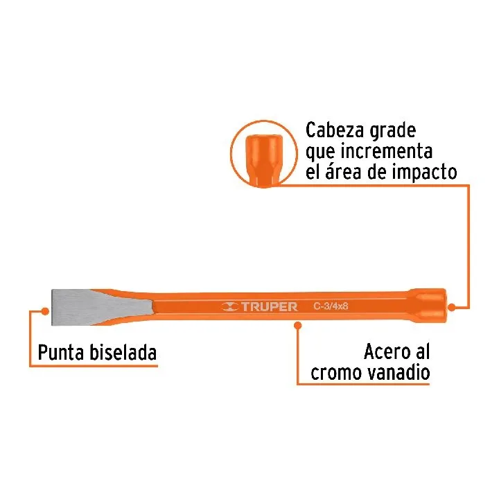 CINCEL DE CORTA FRIO 3/4X8" TRUPER
