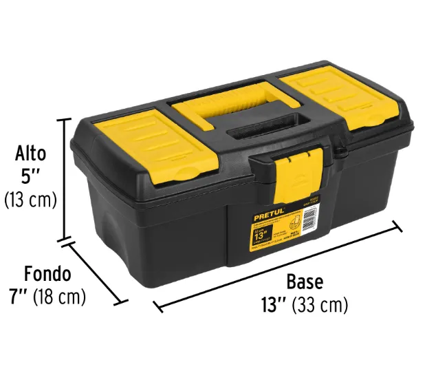 Caja para herramientas de 13" con compartimentos, PRETUL