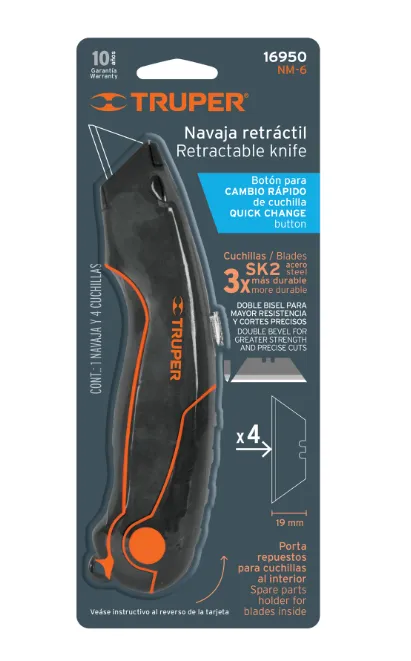 Navaja retráctil 7" cuerpo de aluminio, TRUPER