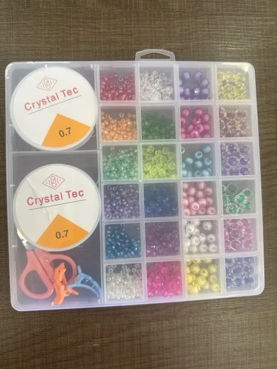 ACCESORIOS PARA ARMAR PULSERAS CON 2 HILO y TIJERA