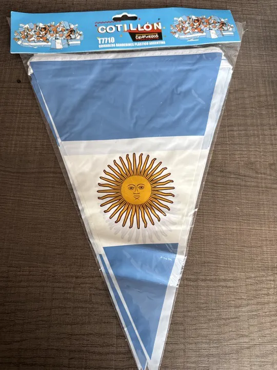 GUIRNALDAS 10 BANDERINES PLASTICO COLGANTE ARGENTINA MUNDIAL