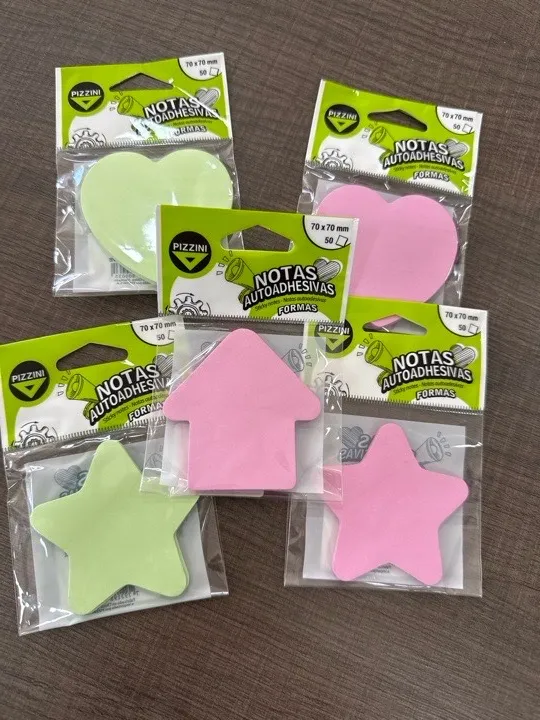 NOTAS ADHESIVAS COM FORMAS CORAZÓN ESTRELLA FLECHA