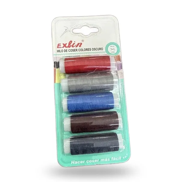 HILOS DE COSER COLORES SURTIDOS EXLIN x5 de 100m