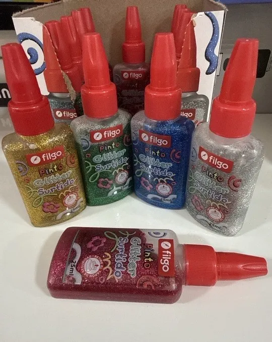 ADHESIVO COLOR CON BRILLO GLITTER PLASTICOLA