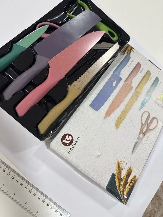 SET DE COCINA X6 piezas CUCHILLOS PELA PAPAS TIJERA