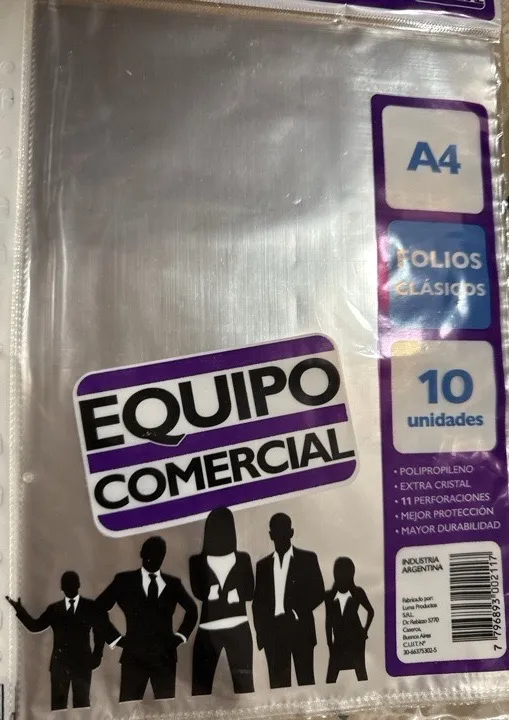 FOLIOS A4 X10 unidades CLASICOS Equipo comercial