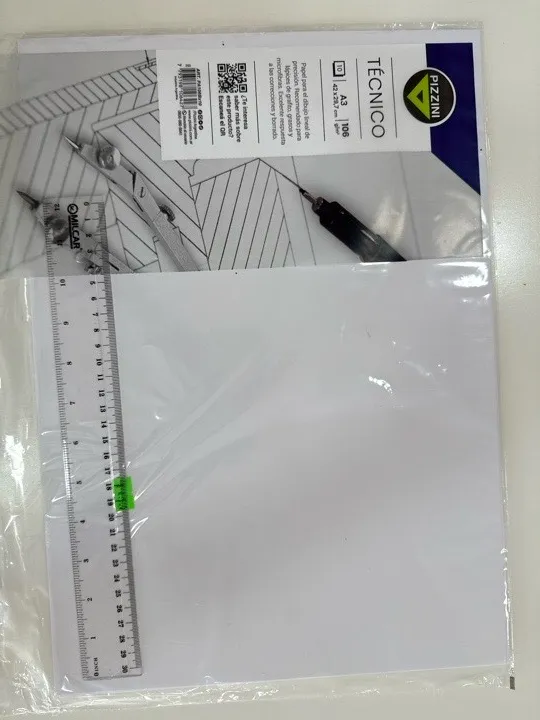REPUESTO 10 HOJAS PIZZINI DIBUJO TECNICO A3 42x29,7cm 106g