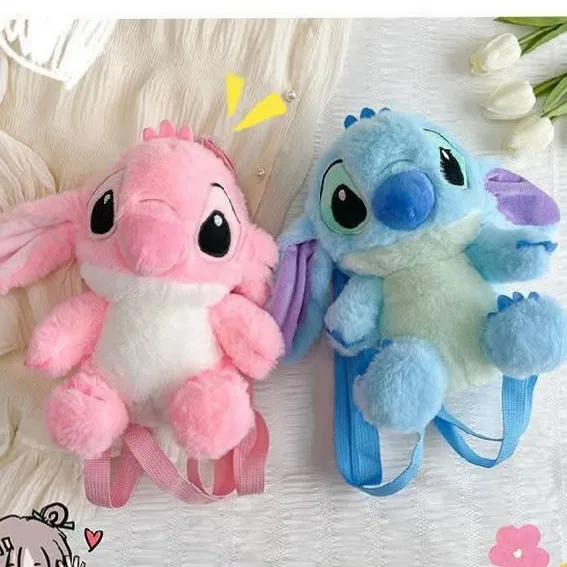 MOCHILA PELUCHE STICH Y ANGELA 20CM APROX