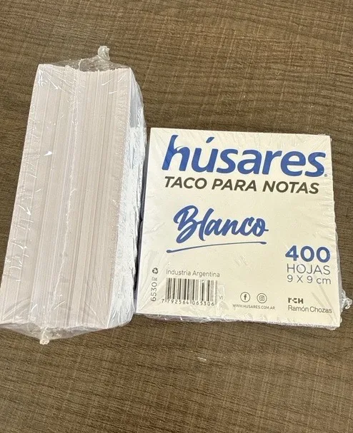 TACOS PARA NOTA HUSARE 400 hojas 9 x 9 cm