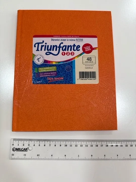 CUADERNO N 3 VERDE / AZUL / NARANJA / AMARILLO TRIUNFANTE TAPA DURA x48 hojas